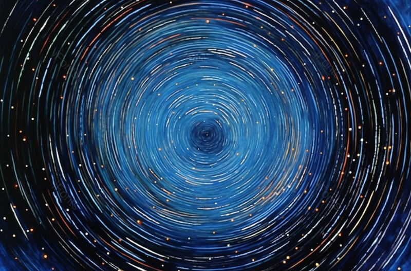 蓝色星空中心旋转发光粒子插画手绘,插画/手绘图,插画/手绘图库,插画/手绘图下载,插画/手绘